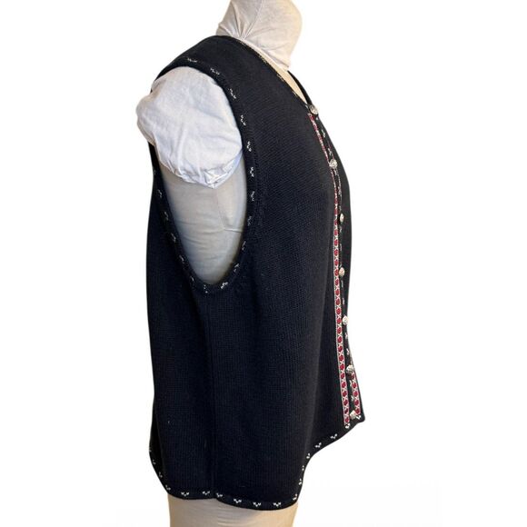 Bechamel Women’s Sweater Vest Button Front Sz. XL Substantial Round Neck - Picture 5 of 8